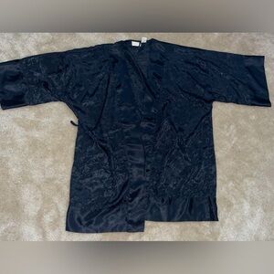 Vintage Victoria's Secret Black Paisley Robe